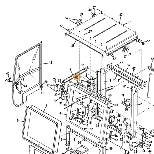 Grasshopper part 751035 — IPL diagram snippet (6x zoom, amber highlight)