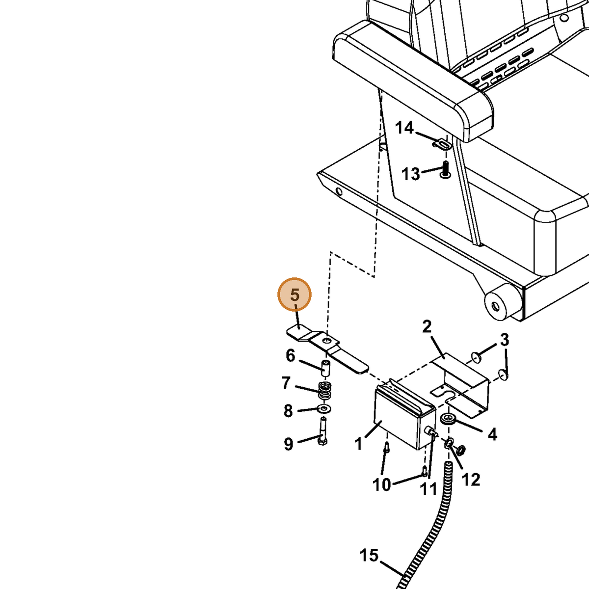 Grasshopper part 754005 — IPL diagram snippet (6x zoom, amber highlight)