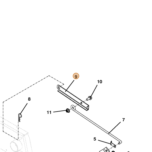Grasshopper part 754029 — IPL diagram snippet (6x zoom, amber highlight)