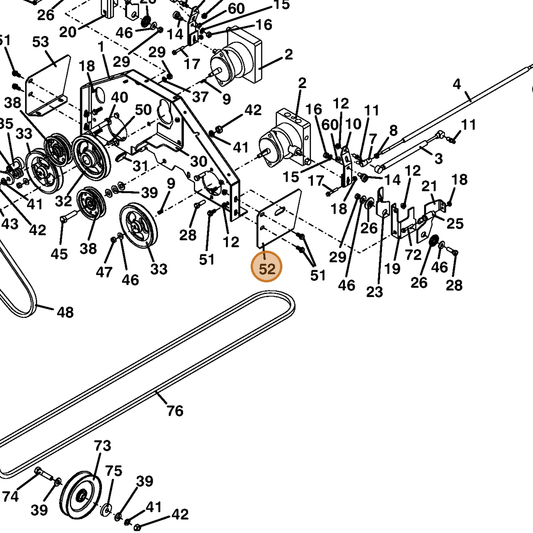 Grasshopper part 754043 — IPL diagram snippet (6x zoom, amber highlight)