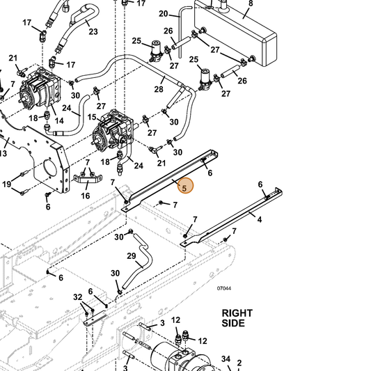 Grasshopper part 754052 — IPL diagram snippet (6x zoom, amber highlight)