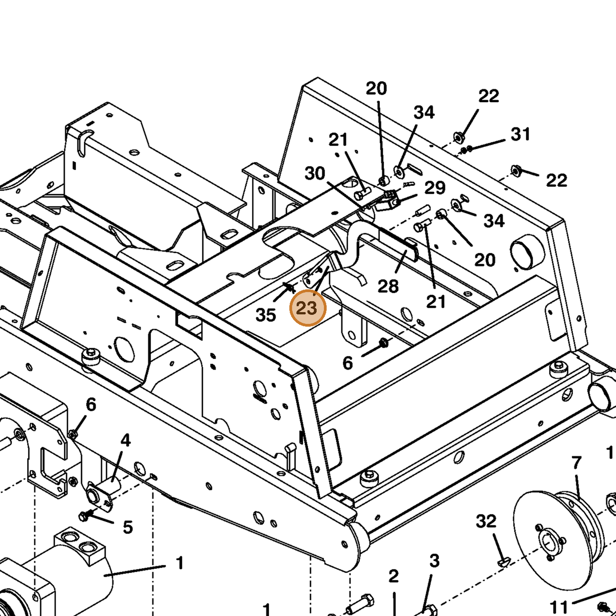 Grasshopper part 754055 — IPL diagram snippet (6x zoom, amber highlight)