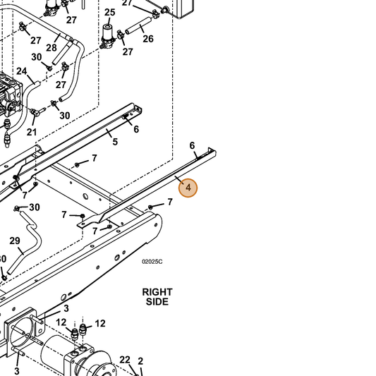 Grasshopper part 754068 — IPL diagram snippet (6x zoom, amber highlight)