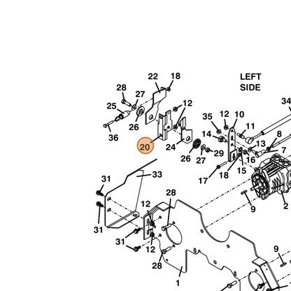 Grasshopper part 754073 — IPL diagram snippet (6x zoom, amber highlight)