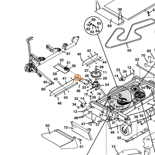 Grasshopper part 754077 — IPL diagram snippet (6x zoom, amber highlight)