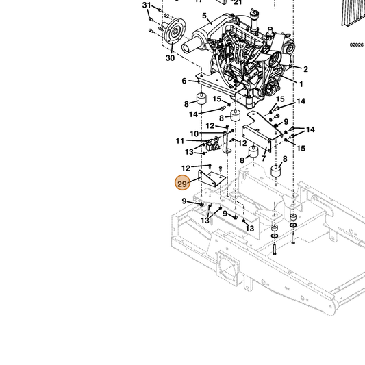 Grasshopper part 754097 — IPL diagram snippet (6x zoom, amber highlight)