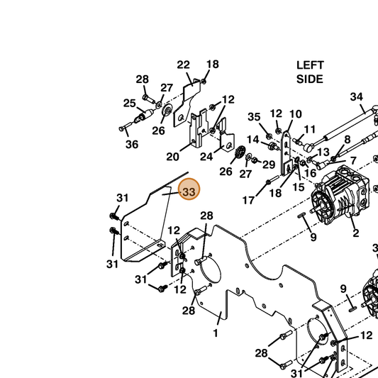 Grasshopper part 754104 — IPL diagram snippet (6x zoom, amber highlight)