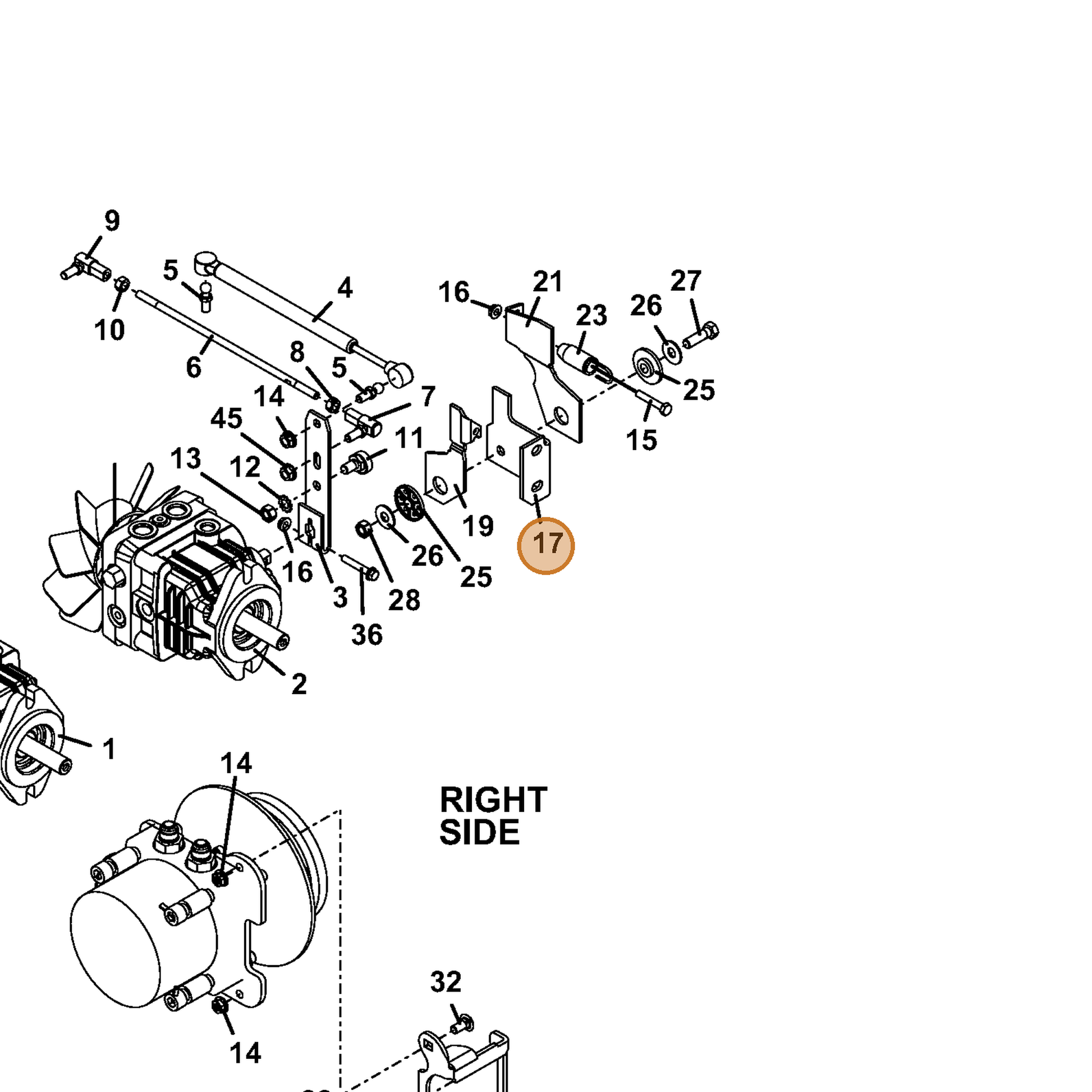 Grasshopper part 754120 — IPL diagram snippet (6x zoom, amber highlight)