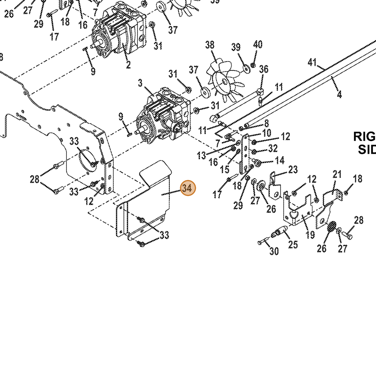 Grasshopper part 754157 — IPL diagram snippet (6x zoom, amber highlight)