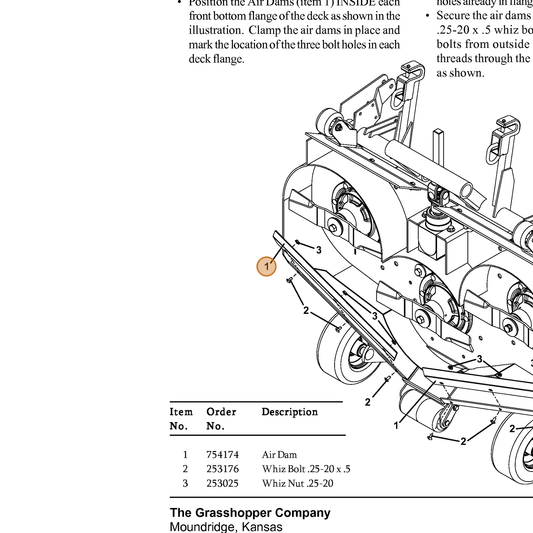 Grasshopper part 754174 — IPL diagram snippet (6x zoom, amber highlight)