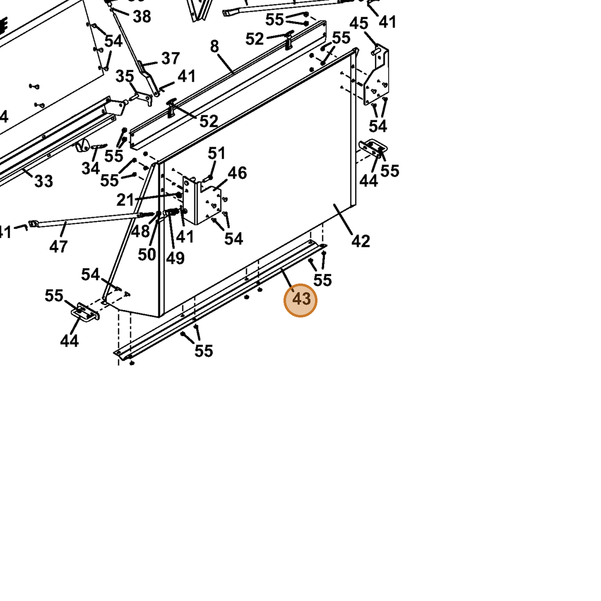 Grasshopper part 754194 — IPL diagram snippet (6x zoom, amber highlight)
