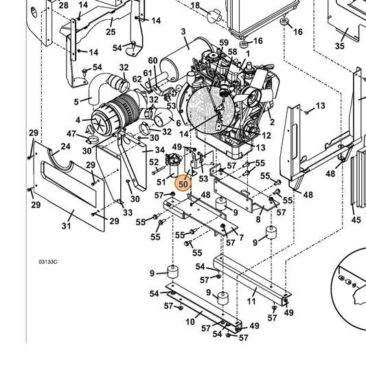 Grasshopper part 754198 — IPL diagram snippet (6x zoom, amber highlight)