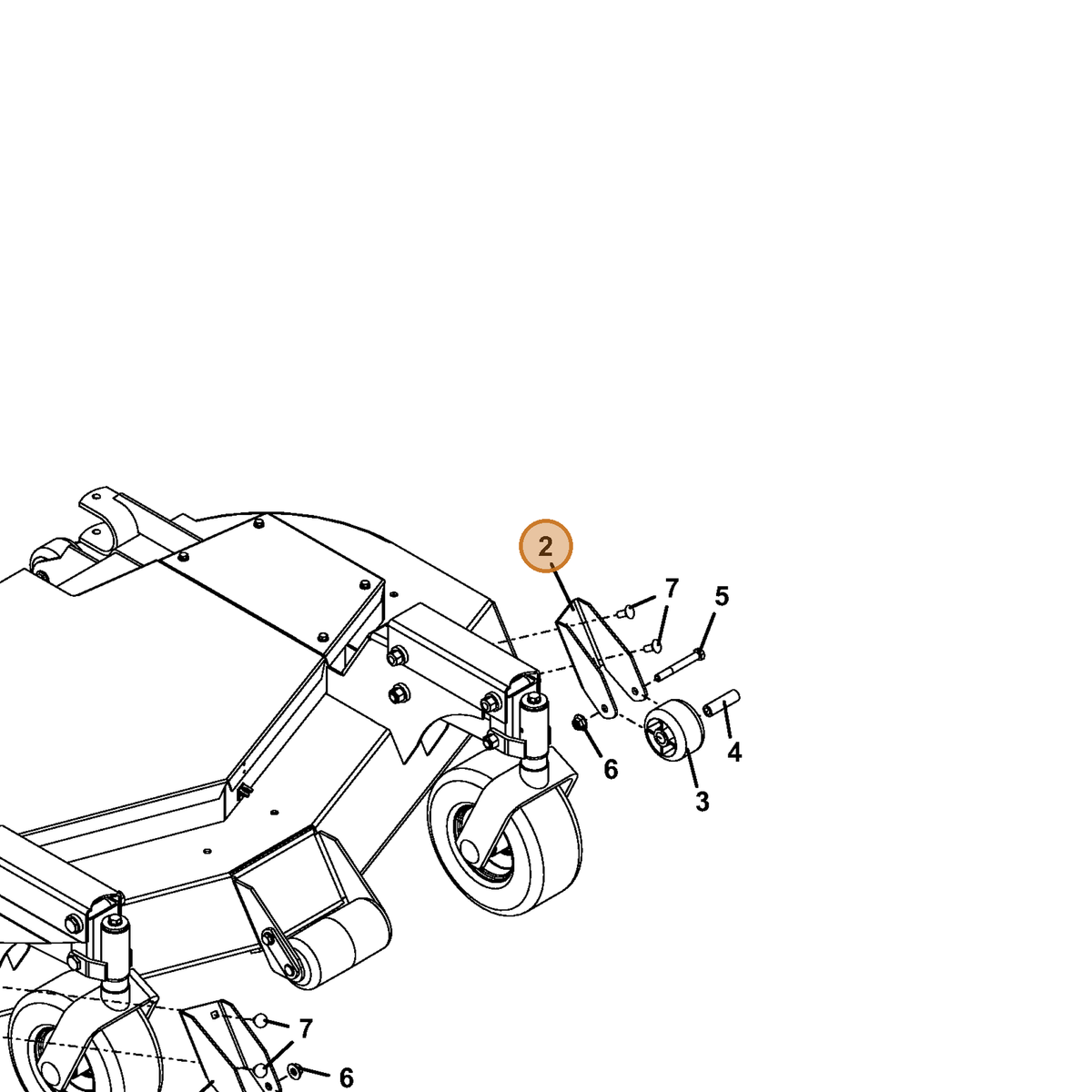 Grasshopper part 754204 — IPL diagram snippet (6x zoom, amber highlight)