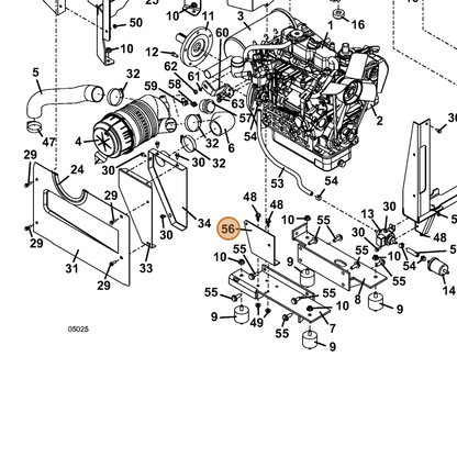 Grasshopper part 754224 — IPL diagram snippet (6x zoom, amber highlight)