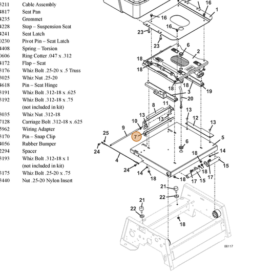 Grasshopper part 754228 — IPL diagram snippet (6x zoom, amber highlight)