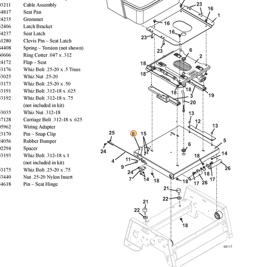 Grasshopper part 754237 — IPL diagram snippet (6x zoom, amber highlight)