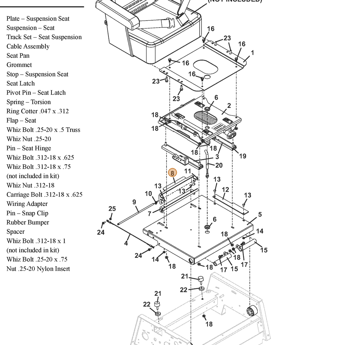 Grasshopper part 754241 — IPL diagram snippet (6x zoom, amber highlight)