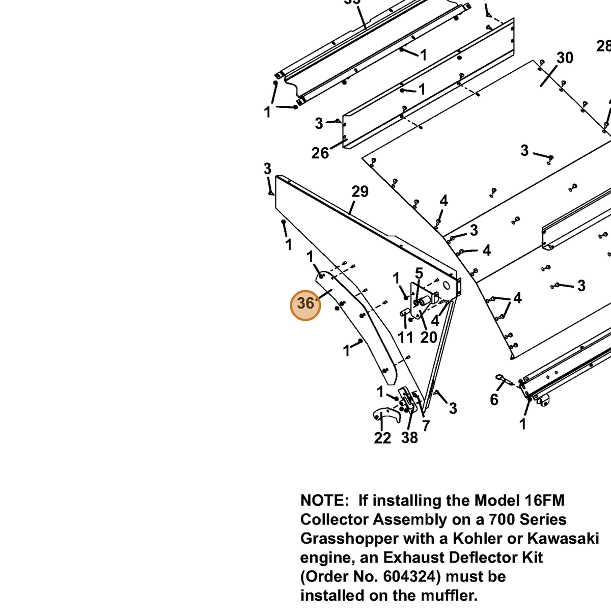 Grasshopper part 754249 — IPL diagram snippet (6x zoom, amber highlight)