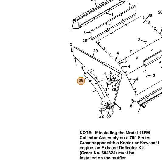 Grasshopper part 754249 — IPL diagram snippet (6x zoom, amber highlight)