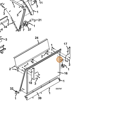 Grasshopper part 754254 — IPL diagram snippet (6x zoom, amber highlight)