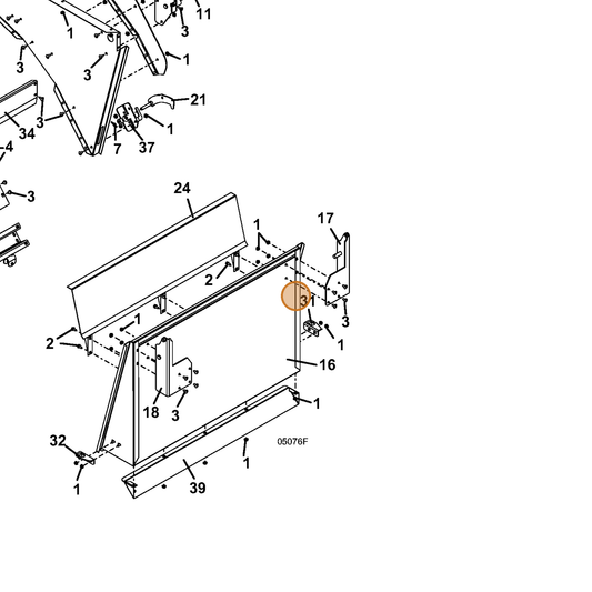 Grasshopper part 754254 — IPL diagram snippet (6x zoom, amber highlight)