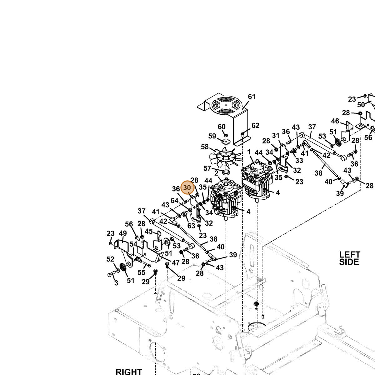 Grasshopper part 754257 — IPL diagram snippet (6x zoom, amber highlight)