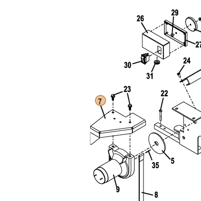 Grasshopper part 754295 — IPL diagram snippet (6x zoom, amber highlight)