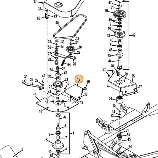 Grasshopper part 754309 — IPL diagram snippet (6x zoom, amber highlight)
