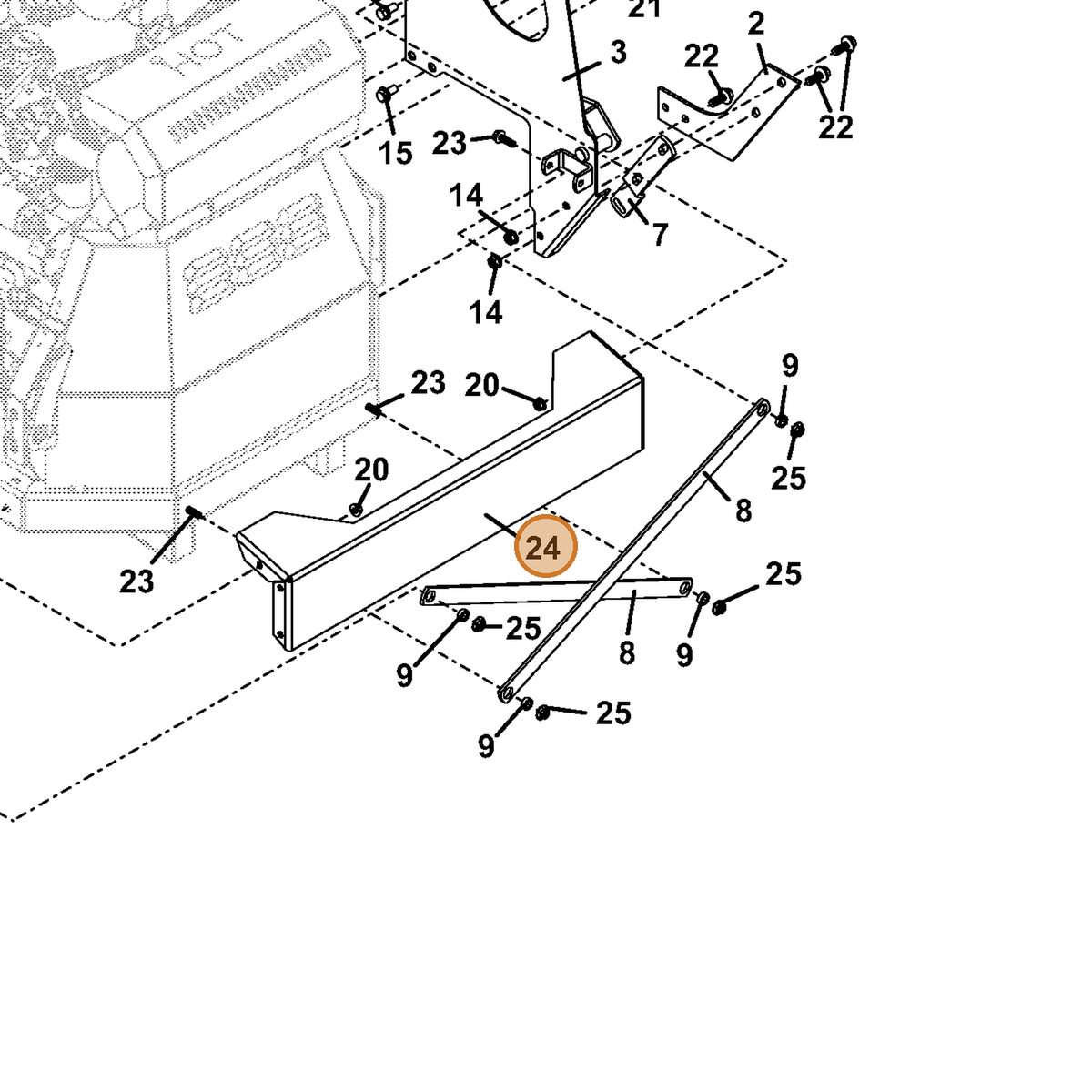 Grasshopper part 754317 — IPL diagram snippet (6x zoom, amber highlight)