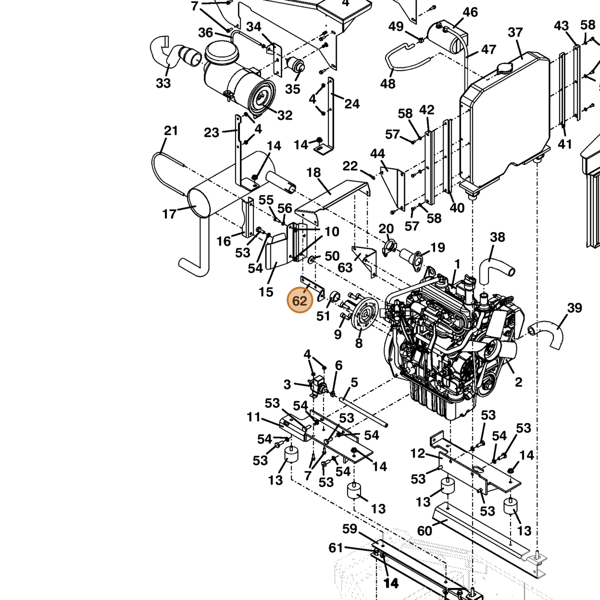 Grasshopper part 755012 — IPL diagram snippet (6x zoom, amber highlight)