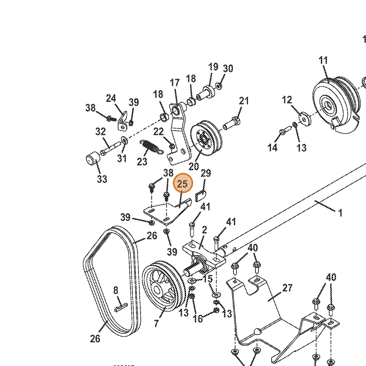 Grasshopper part 755104 — IPL diagram snippet (6x zoom, amber highlight)