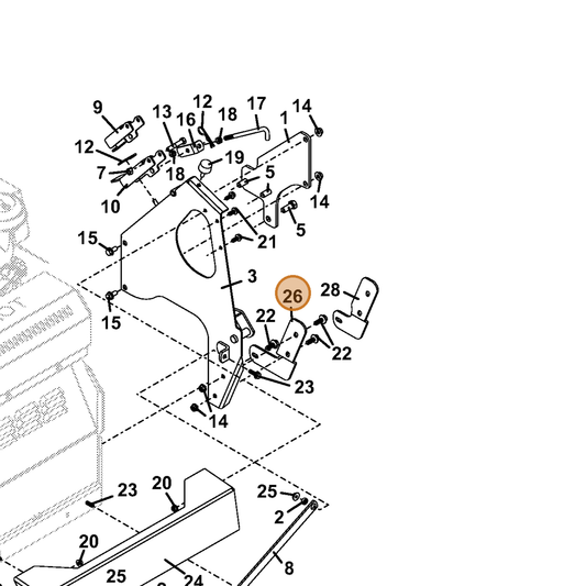 Grasshopper part 755112 — IPL diagram snippet (6x zoom, amber highlight)