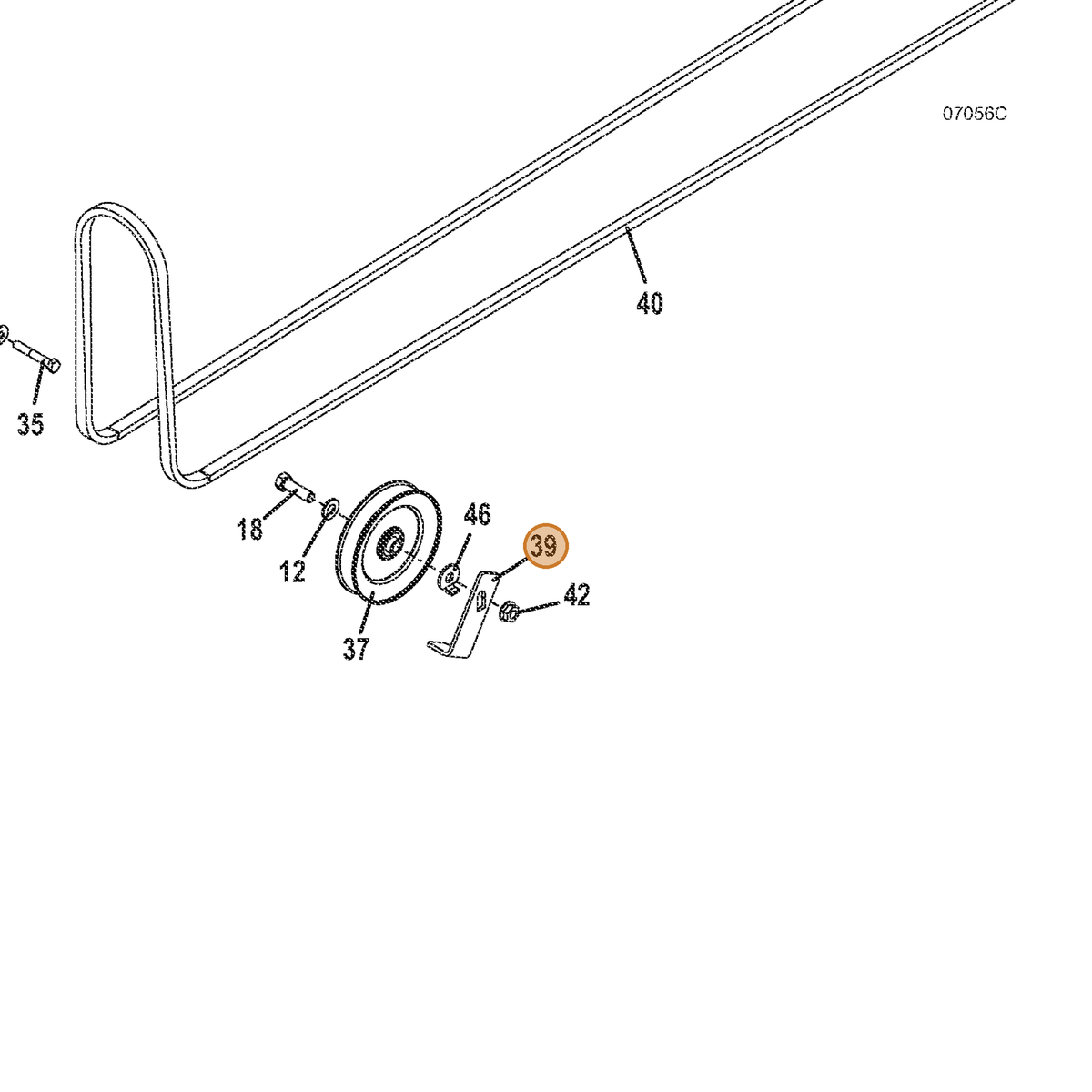 Grasshopper part 755155 — IPL diagram snippet (6x zoom, amber highlight)