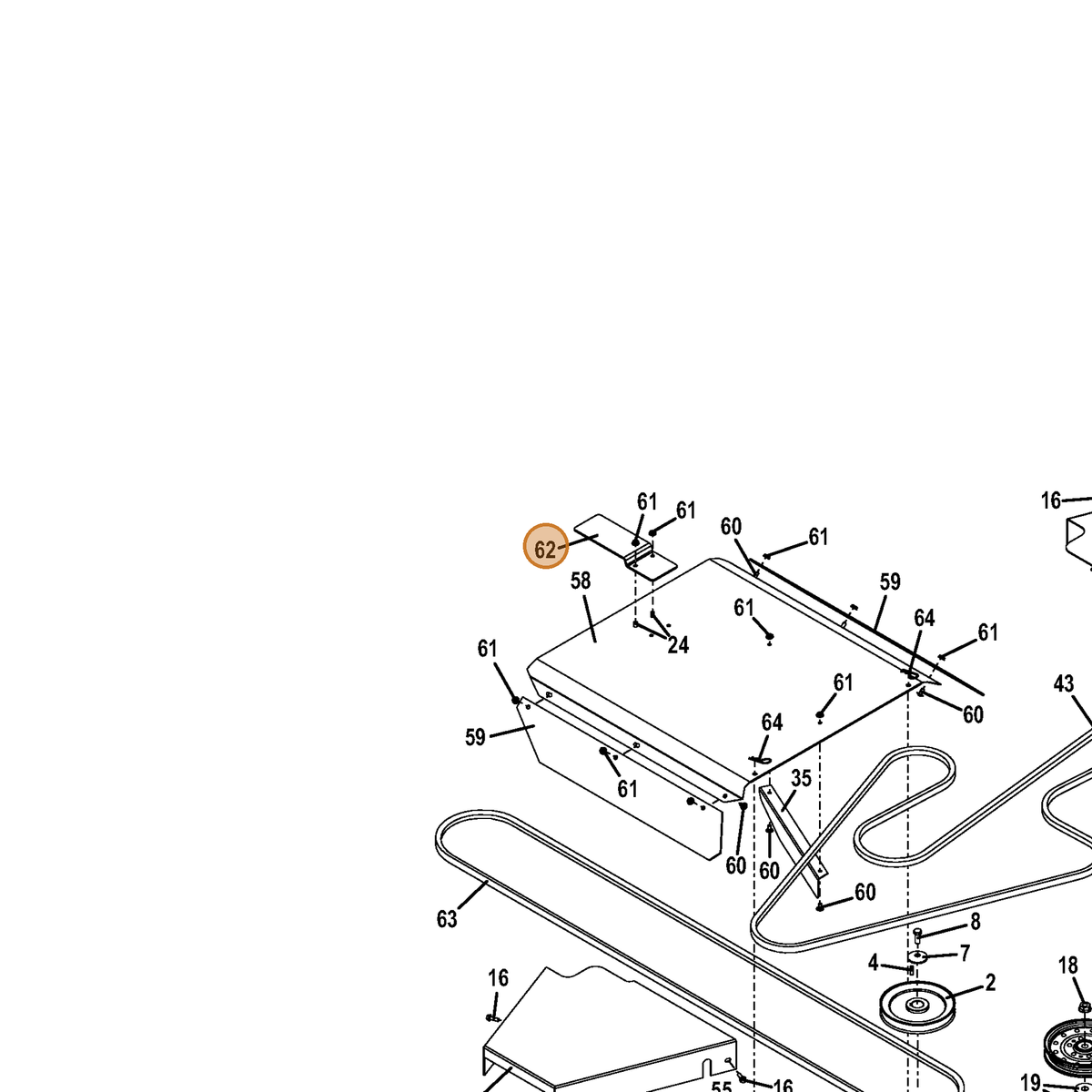 Grasshopper part 766015 — IPL diagram snippet (6x zoom, amber highlight)