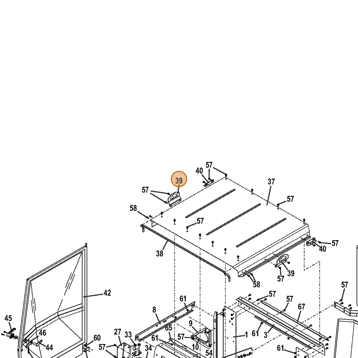 Grasshopper part 766016 — IPL diagram snippet (6x zoom, amber highlight)