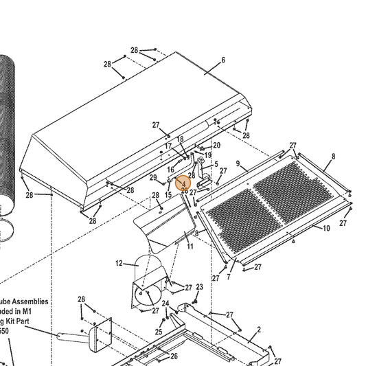 Grasshopper part 766042 — IPL diagram snippet (6x zoom, amber highlight)