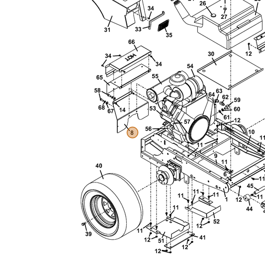 Grasshopper part 766160 — IPL diagram snippet (6x zoom, amber highlight)