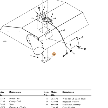 Grasshopper part 772008 — IPL diagram snippet (6x zoom, amber highlight)