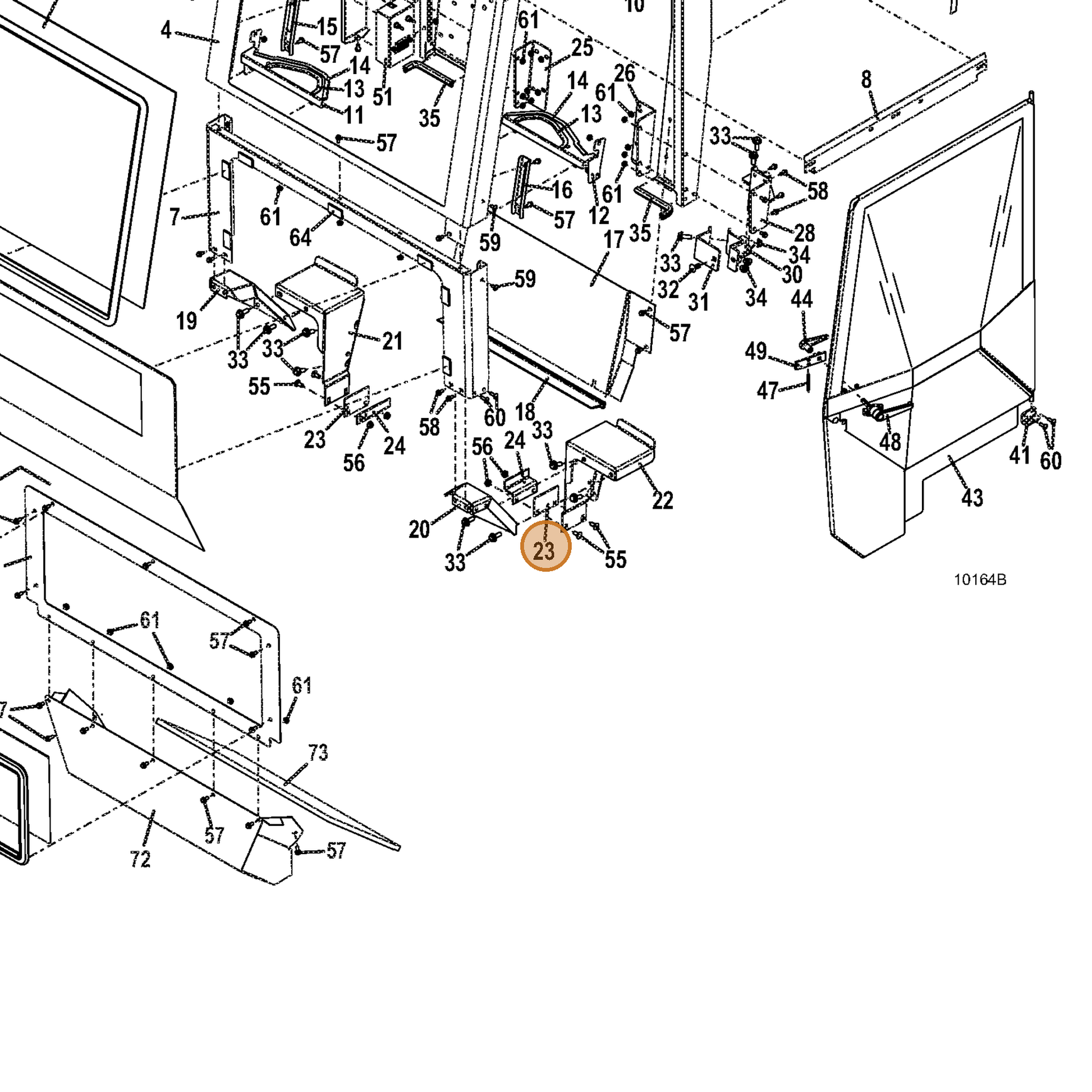 Grasshopper part 772014 — IPL diagram snippet (6x zoom, amber highlight)