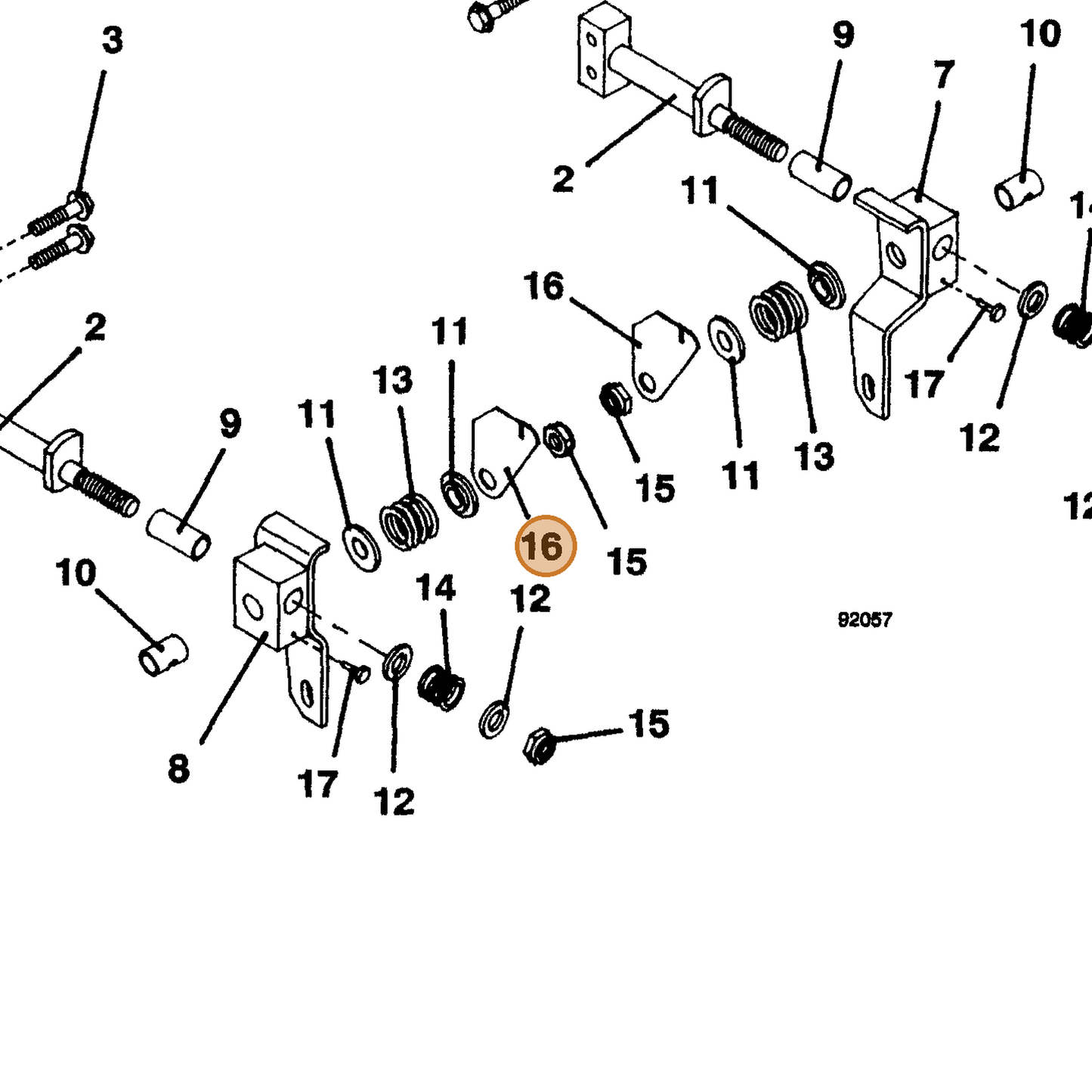 Grasshopper part 772019 — IPL diagram snippet (6x zoom, amber highlight)