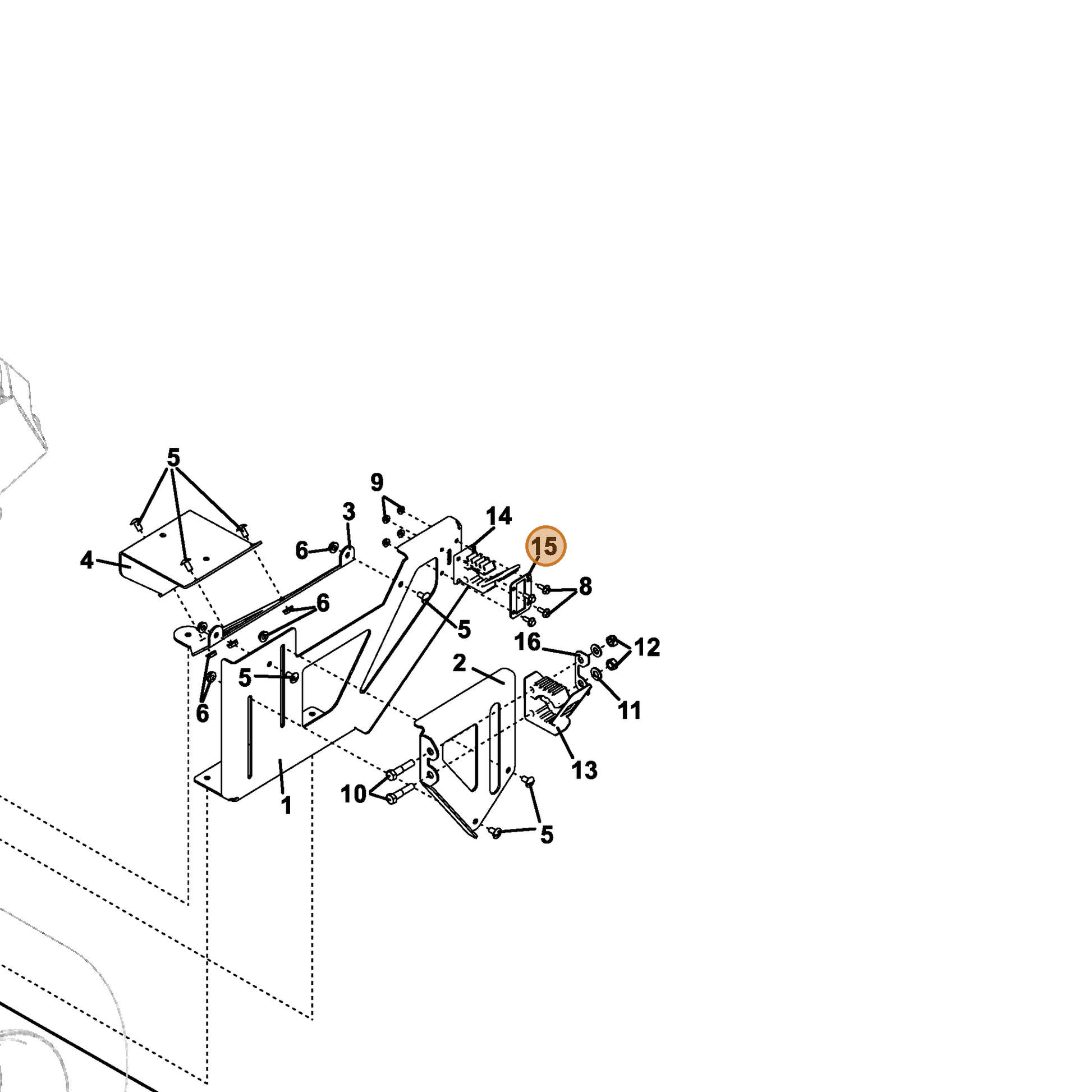 Grasshopper part 772021 — IPL diagram snippet (6x zoom, amber highlight)