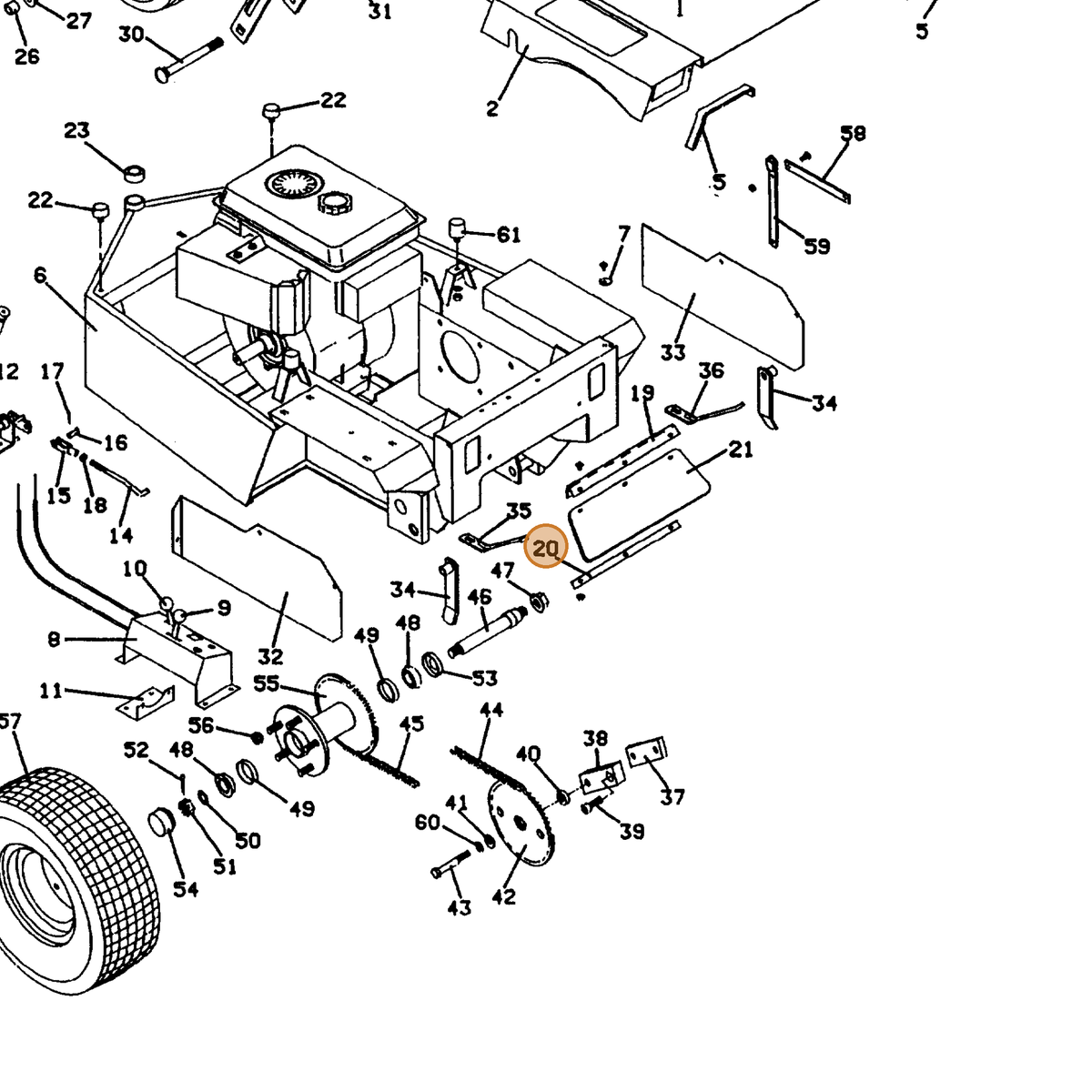 Grasshopper part 772035 — IPL diagram snippet (6x zoom, amber highlight)