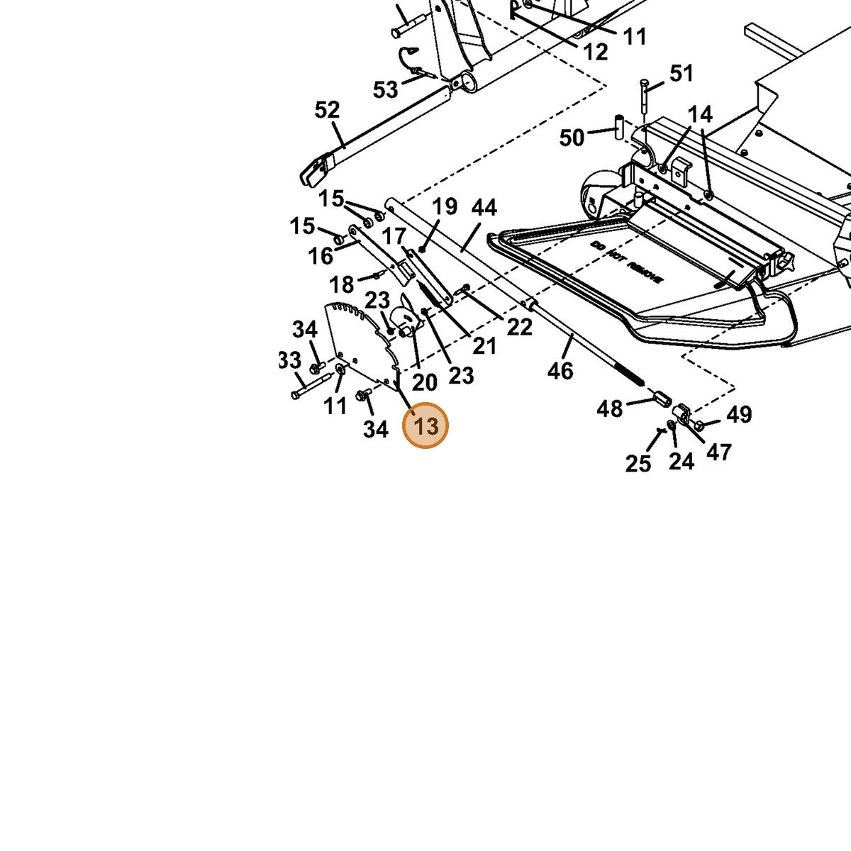 Grasshopper part 773141 — IPL diagram snippet (6x zoom, amber highlight)