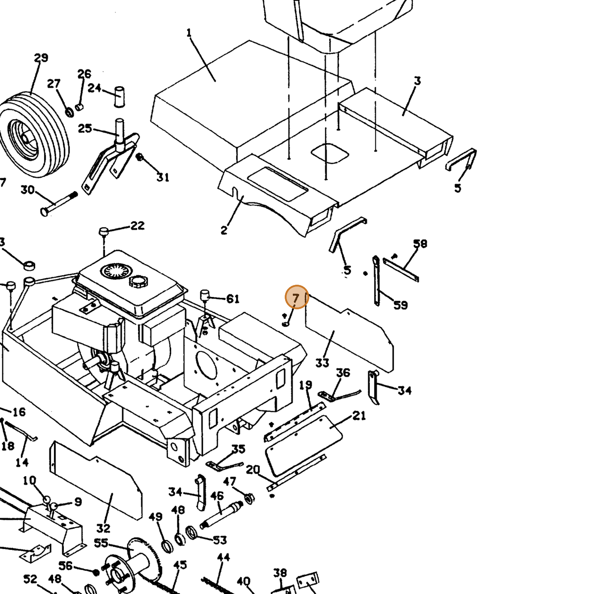 Grasshopper part 774016 — IPL diagram snippet (6x zoom, amber highlight)