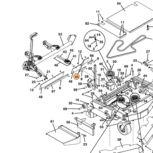 Grasshopper part 774054 — IPL diagram snippet (6x zoom, amber highlight)