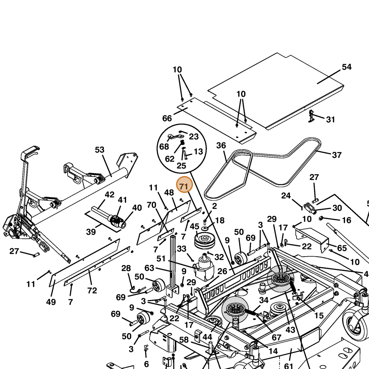 Grasshopper part 774055 — IPL diagram snippet (6x zoom, amber highlight)