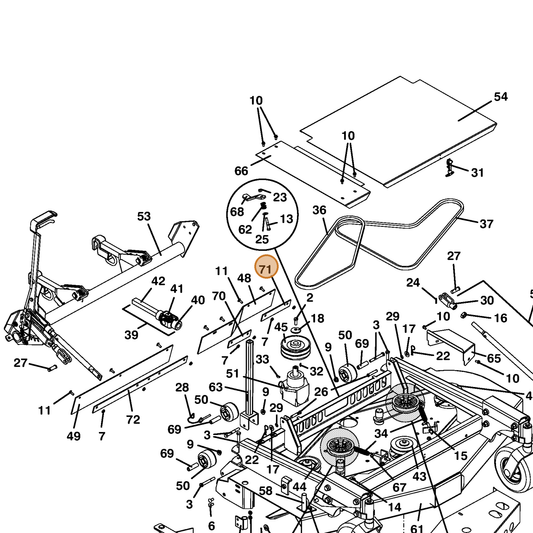 Grasshopper part 774055 — IPL diagram snippet (6x zoom, amber highlight)