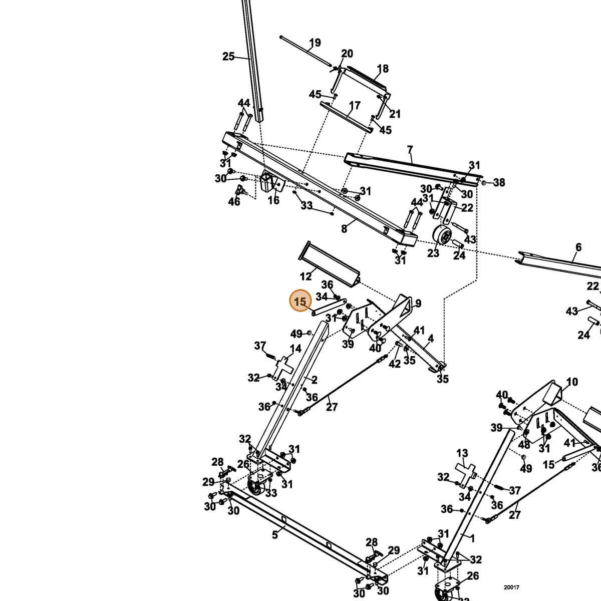Grasshopper part 774122 — IPL diagram snippet (6x zoom, amber highlight)