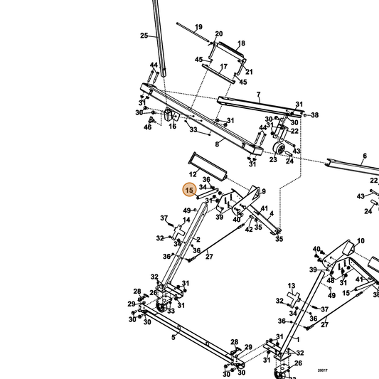 Grasshopper part 774122 — IPL diagram snippet (6x zoom, amber highlight)