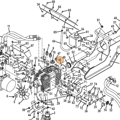 Grasshopper part 774175 — IPL diagram snippet (6x zoom, amber highlight)